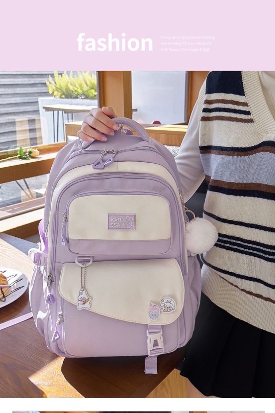 Cute Casual Premium Kids School Backpack (Purple)