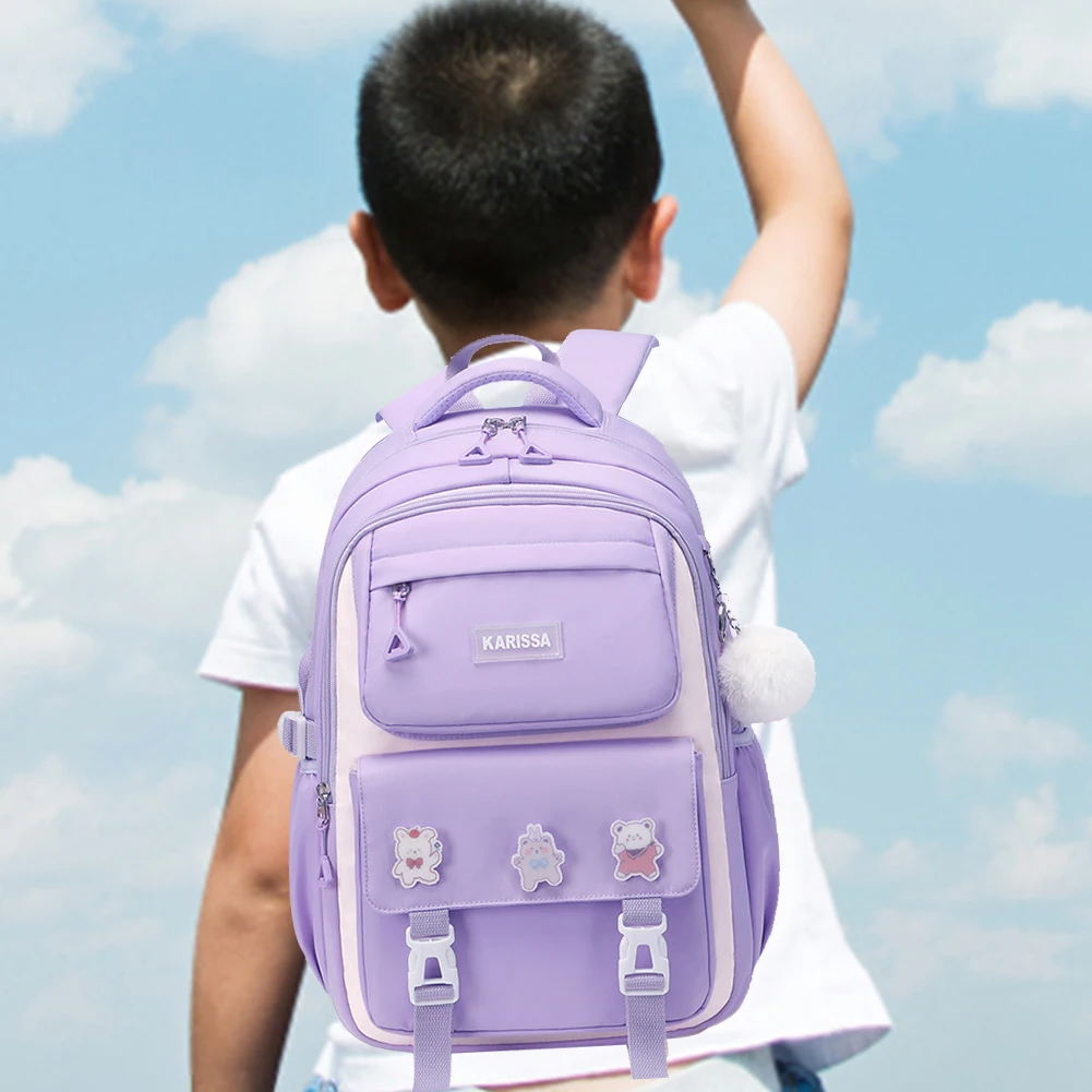 Kids Backpack Children School Bags Waterproof Primary Schoolbag Book Bag (purple)